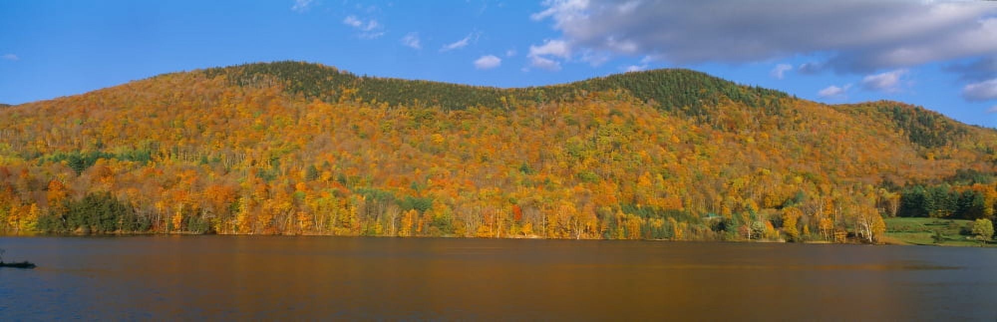 Autumn at scenic lake near Woodstock Vermont Canvas Art - Panoramic Images (27 x 9)