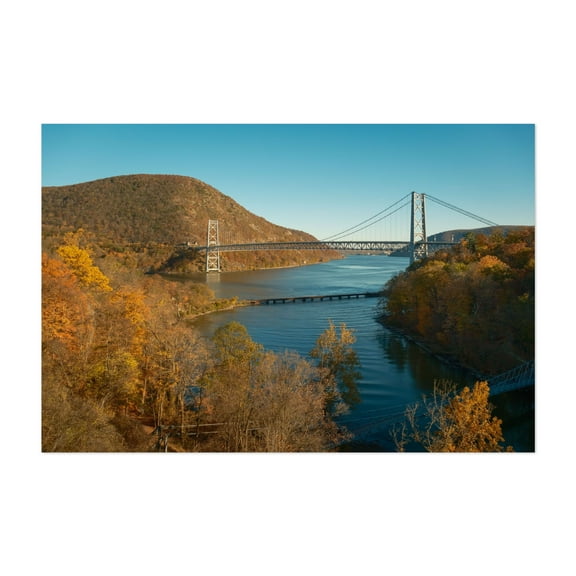 Autumn at the Bear Mountain Bridge - New York Photography Bridge Autumn Landscape Nature Mountain Unframed Wall Art Print 4 x 6 inches