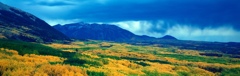 Autumn clouds at Kebler Pass Gunnison National Forest Colorado Canvas Art - Panoramic Images (27 x 9)
