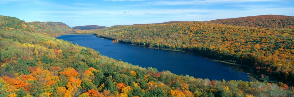 Autumn color at Porcupine State Park Michigans Upper Peninsula Michigan Canvas Art - Panoramic Images (27 x 9)
