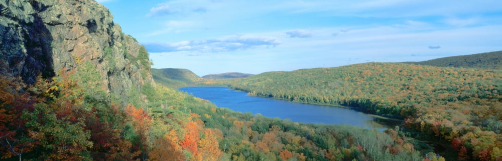 Autumn color at Porcupine State Park Michigans Upper Peninsula Michigan Canvas Art - Panoramic Images (36 x 12)
