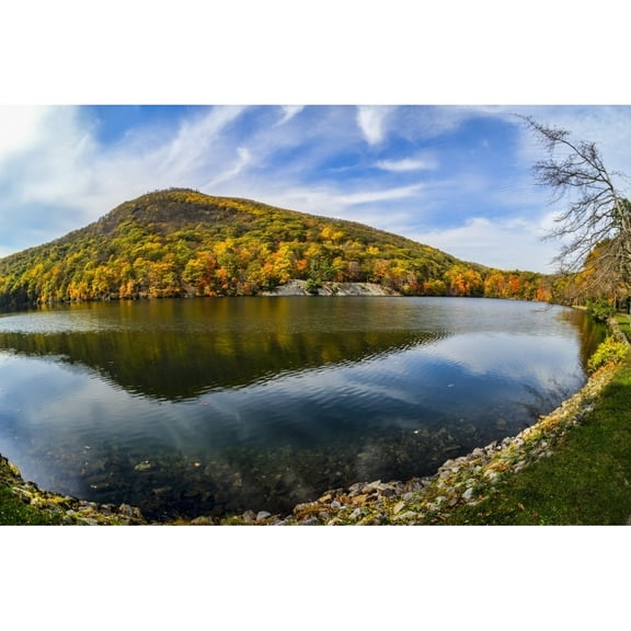 Autumn foliage at Hessian Lake Bear Mountain State Park; Bear Mountain New York United States of America