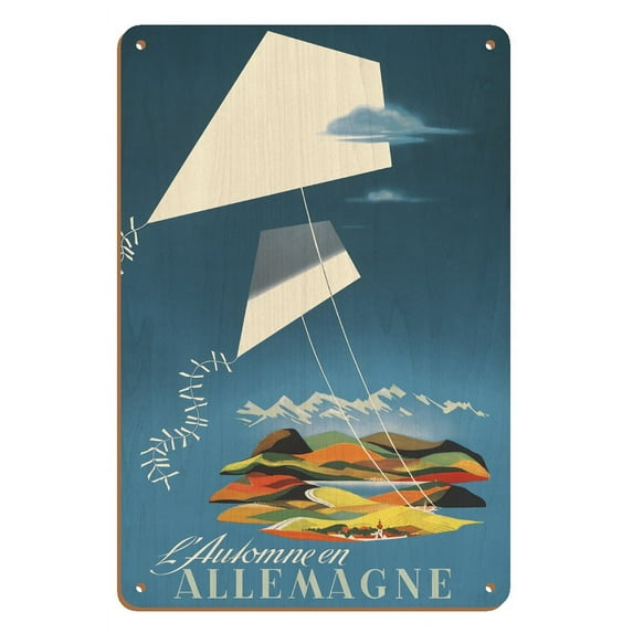 Autumn in Germany (L'Automne en Allemagne) - Europe - Vintage Travel Poster by Eckart c.1958 - 8 x 12 inch Vintage Wood Art Sign