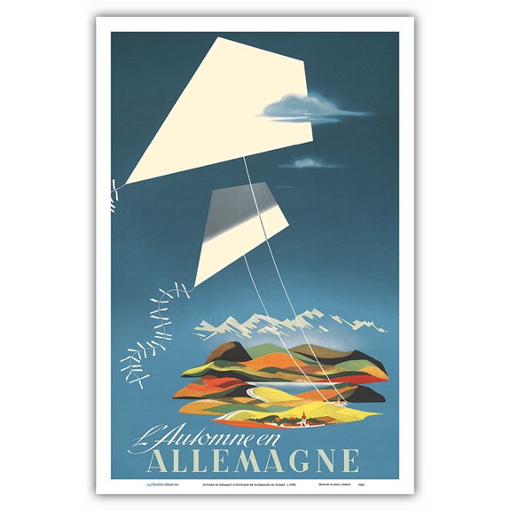 Autumn in Germany (L'Automne en Allemagne) - Europe - Vintage Travel Poster by Eckart c.1958 - Master Art Print (Unframed) 12in x 18in