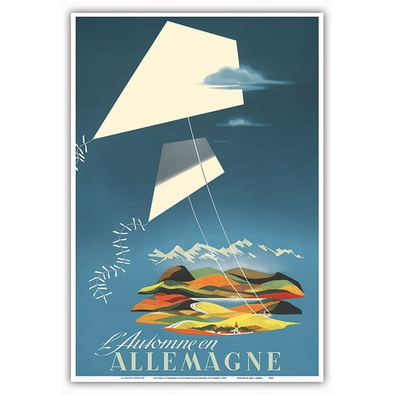 Autumn in Germany (L'Automne en Allemagne) - Europe - Vintage Travel Poster by Eckart c.1958 - Master Art Print (Unframed) 13in x 19in