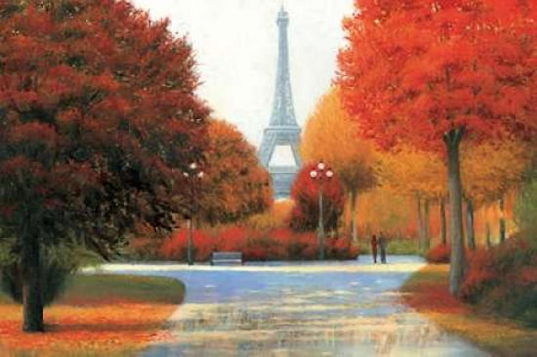 Autumn in Paris Couple Canvas Art - James Wiens (12 x 18)