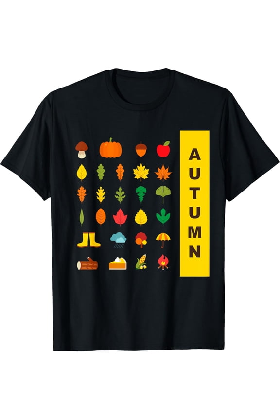 Autumn is Here - Hallo Autumn - Forest Animals Fallen Leaves T-Shirt men and women can wear, black, white, gifts