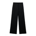 thumbnail image 1 of Autumn new arrival European and American style women's multi-color linen vest+jacket+trousers-8947 trousers black-S, 1 of 7