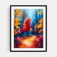 thumbnail image 1 of Autumn's Embrace - Painting Autumn Forest Nature Scenic Woodland Landscape Mystical Black Framed Wall Art Print 12 x 16 inches, 1 of 3