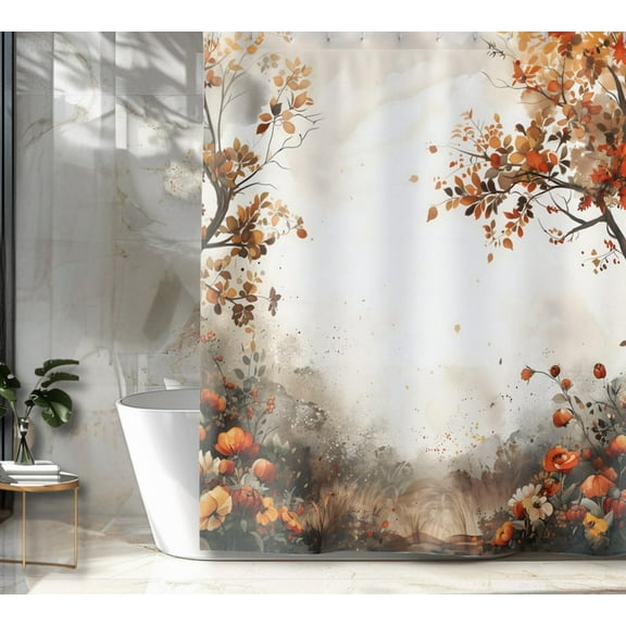 Autumn's Path Shower Curtain, Autumn Vibes, Housewarming Gift, Fall Shower Curtain, Cute Halloween Decor, Fall Bathroom Accent, Cozy Home Vibes