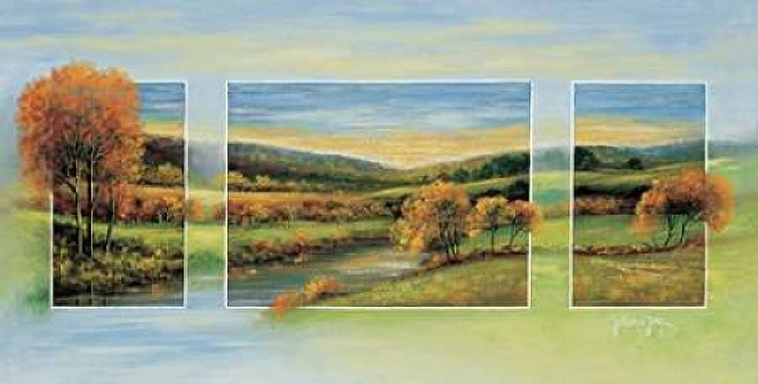 Autumn triptychon Canvas Art - Johan de Jong (10 x 20)