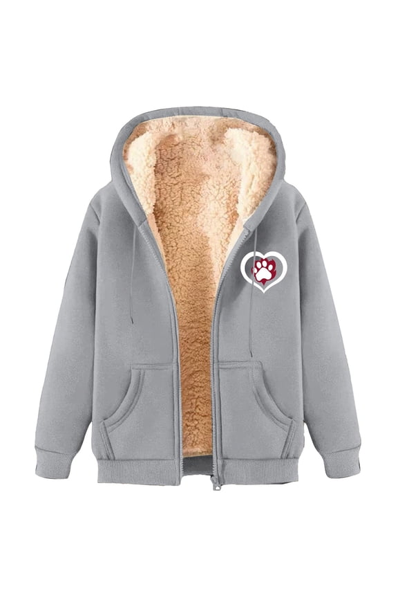 Autumn/winter Lamb Coat Plus Thick Hooded Cardigan Plus Size Coat