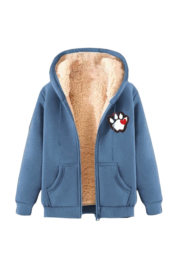 Autumn/winter Lamb Coat Plus Thick Hooded Cardigan Plus Size Coat