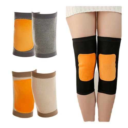 Autumn and winter cashmere knee pads leg warm padded old cold legs men and women older people to prevent cold long section short section (grizzly,Elbow Long)
