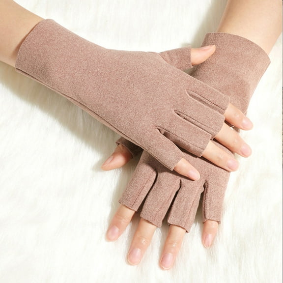 Autumn and winter half finger gloves for warmth, in stock for women, monochrome half finger keyboard typing, no finger gloves, women's woolen gloves, Korean version