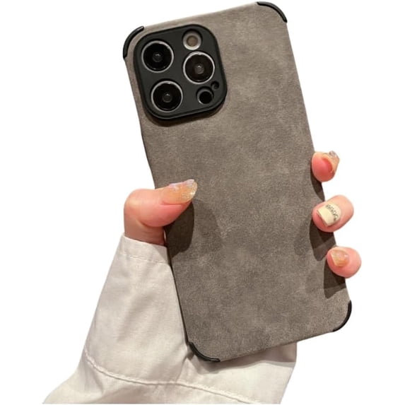 Autumn and winter solid colour imitation lambskin phone case, lens full package protection, soft touch, for iPhone 15 14 13 12 11 Pro Max Plus XS XR 7 8 Phone Case (Dark grey,iphone 11 Pro Max)
