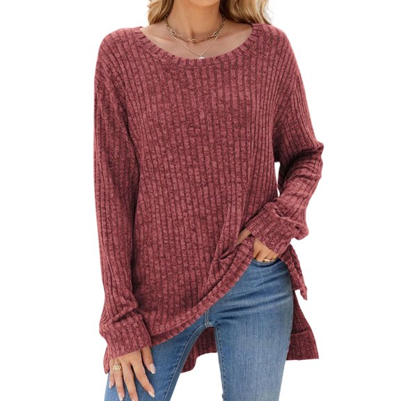 Autumn women's loose-fit straight-hem long top