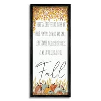 Autumnal Hello Beautiful Fall Phrase Holiday Graphic Art Black Framed Art Print Wall Art