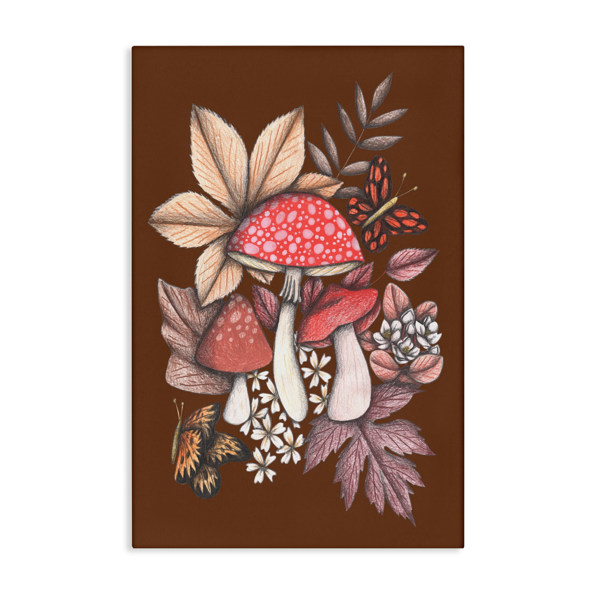 Autumnal Mushrooms Magic Canvas Wall Art, design by Cecilia Battaini