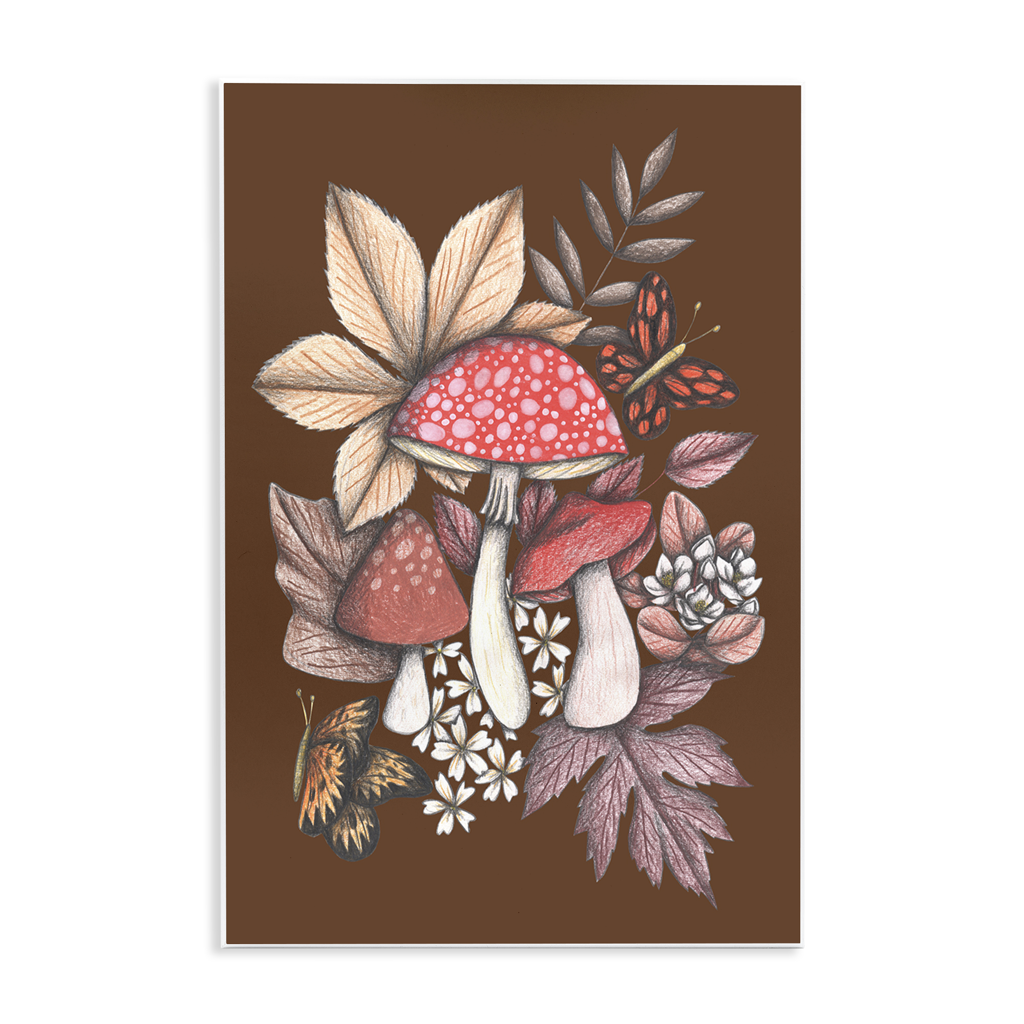 Autumnal Mushrooms Magic Wall Plaque Art, design by Cecilia Battaini
