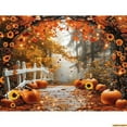thumbnail image 1 of Autumnal Pumpkins Farm Photography Backdrops Props Hallowe Fall Field Maple Leaf Scarecrow Fce Photo Studio Background FM-03, 1 of 5