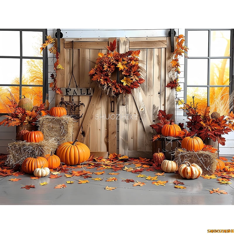 Autumnal Pumpkins Farm Photography Backdrops Props Hallowe Fall Field ...