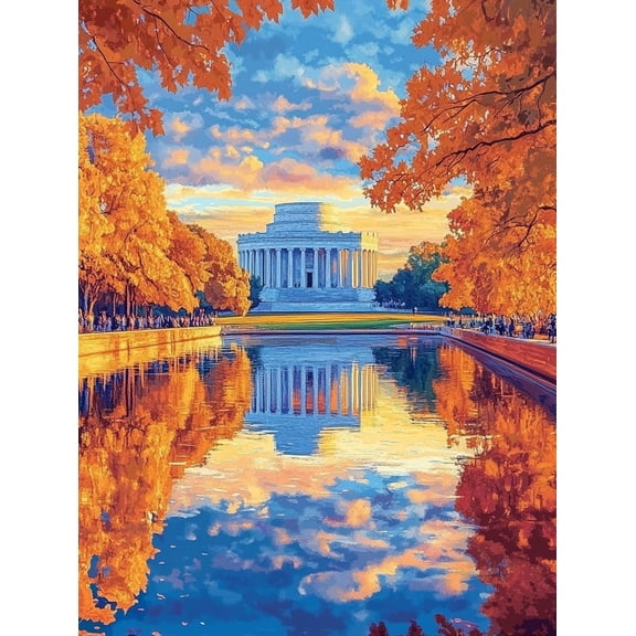 Autumnal Reflection Memorial Wall Art Canvas PaintingSuitable for Living RoomBedroomOfficeStudyHotel Decoration