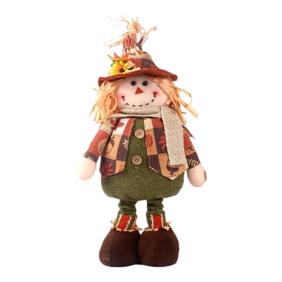 Autumnal Scarecrow Plush Dolls with Stretchable Legs for Home or Office Decors