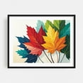thumbnail image 1 of Autumnal Symphony: Layered Maple Leaves - Digital Art Autumn Nature Botanical Floral Geometric Modern Art Black Framed Wall Art Print 12 x 16 inches, 1 of 3