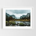 thumbnail image 1 of Autumnal Valley View - Yosemite - Wawona California Photography Landscape Nature Mountain Autumn Scenic Forest Wilderness White Framed Wall Art Print 5 x 7 inches, 1 of 3