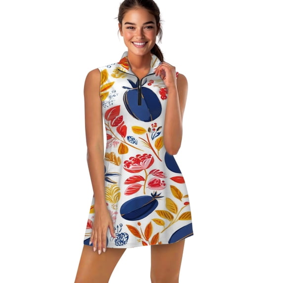 Autumnal fruit floral seamless pattern Sports Dresses Women Tennis Dress Outdoor Badminton Golf Quick-Drying And Breathable Sports Dress