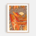 thumbnail image 1 of Autumnal lands - Illustration Geometric Autumn Abstract Landscape Nature Mountain Minimalist Oak Framed Wall Art Print 24 x 36 inches, 1 of 15