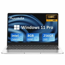 Auusda 14.1" Laptop Intel Celeron J4125(Quad-Core up to 2.7GHz), 8GB RAM, 256GB SSD, Bluetooth, Windows 11 Pro Work Computer FHD 1920*1080P, Silver