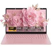 Auusda 15.6" Business Laptop, 32GB RAM 1TB SSD, Windows 11 Pro Computers, Intel N95 CPU, Pink