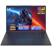 Auusda 16" Business Laptop, Win11 Pro Computer, Ryzen 5 3500U up to 3.7GHz, 16GB RAM 512GB SSD, Backlit Keyboard, Fingerprint Unlock