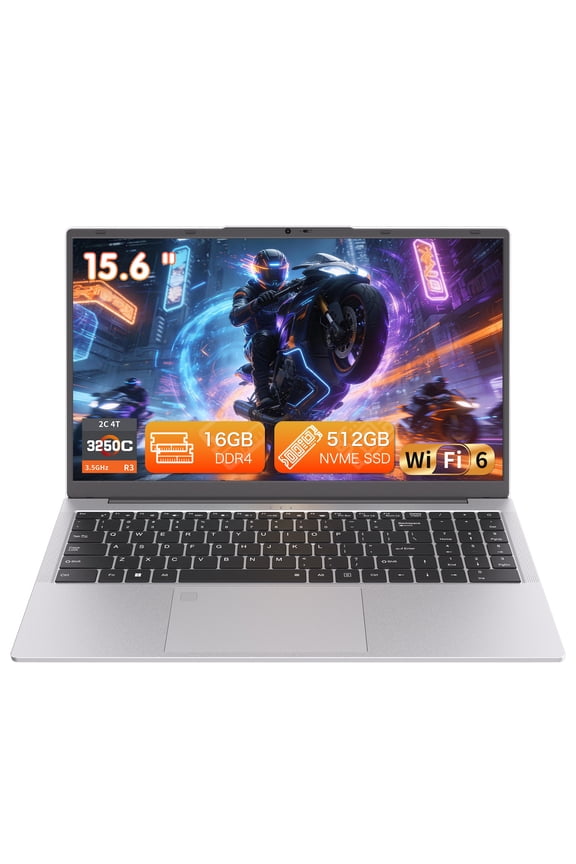 15.6" Business Laptop Ryzen 3250C 16GB RAM 512GB SSD, Win11 Pro Student Notebook Computer Silver
