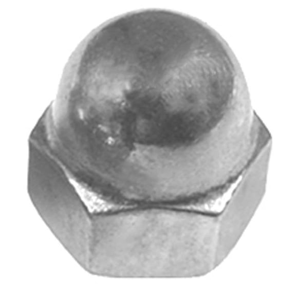 Auveco # 11184 3/8"-16 X 5/8" Steel Acorn Cap Nut - Nickel. Qty 25.