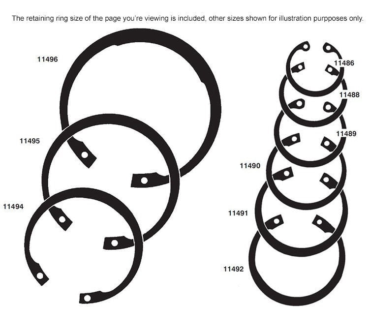 Auveco # 11491 40mm Internal Retaining Rings DIN 1300 - Phosphate/Oil. Qty 25.