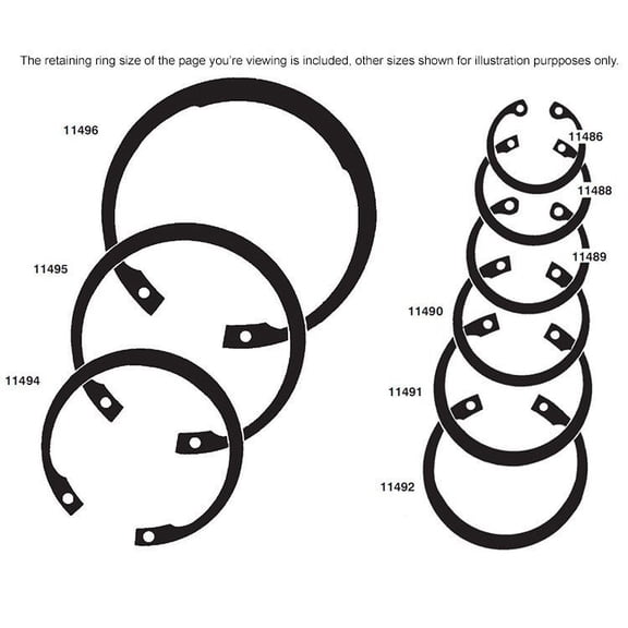 Auveco # 11494 52mm Internal Retaining Rings DIN 1300 - Phosphate/Oil. Qty 25.