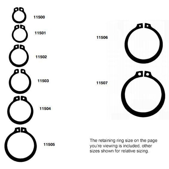 Auveco # 11505 25mm External Retaining Rings DIN 1400 - Phosphate/Oil. Qty 50.