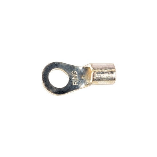 Auveco # 15158 8 Gauge 1/4" Stud Ring Terminal Non-Insulating. Qty 25.