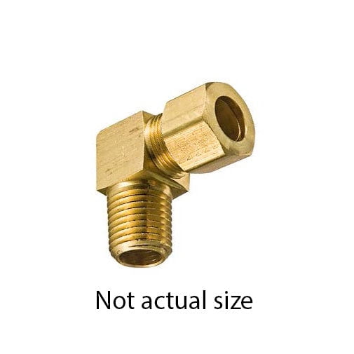 Auveco # 163 Brass 90 Degree Male Compression Adapter 5/16" Tube 1/4" Pipe. Qty 5.