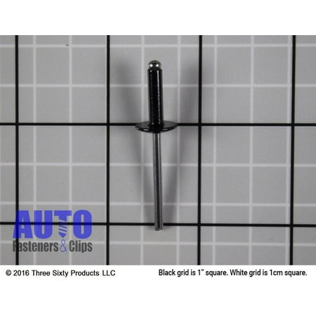 Auveco # 17006 Black Aluminum Rivet 5/32" Diameter 1/4"-3/8" Grip. Qty 25.