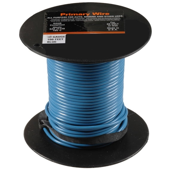 Auveco # 20489 Primary Wire 18 Gauge Blue 45 Feet Spool. Qty 1.