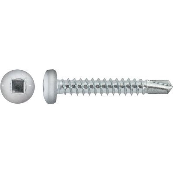 Auveco # 22695 #10 X 1-1/4" Square Pan Self-Drilling Tek Zinc White Painted Head. RV Screws. Qty 100.