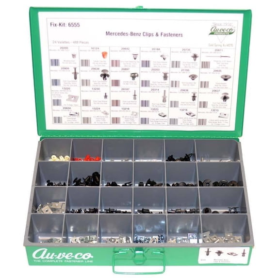 Auveco # 6555 Fits Mercedes-Benz Clips And Fasteners. Assortment. Qty 1.