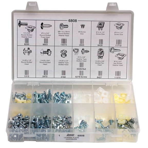 Auveco # 6808 License Plate Hardware Quik-Select Kit. Assortment. Qty 1.