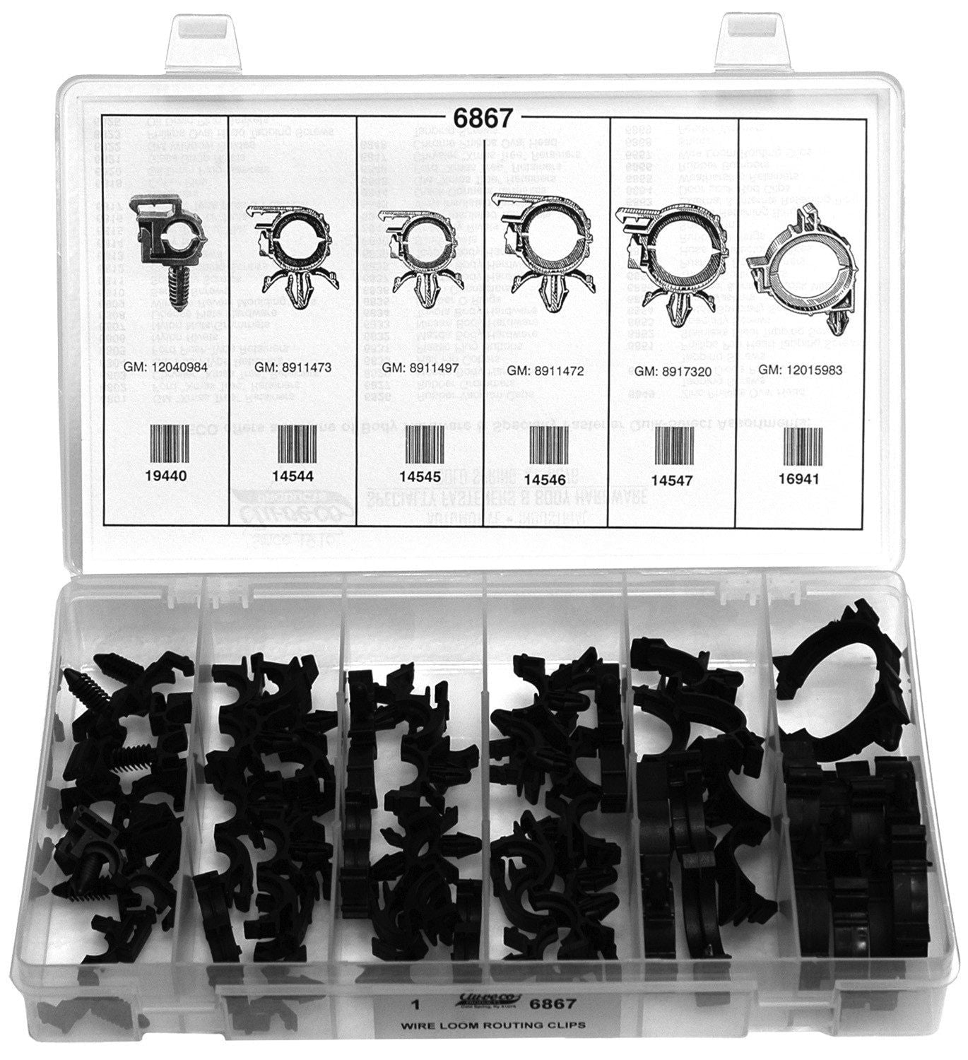 Smc Routing Clip Auveco # 6867 Wire Loom Routing Clips Quik-Select Kit. Assortment. Qty ...