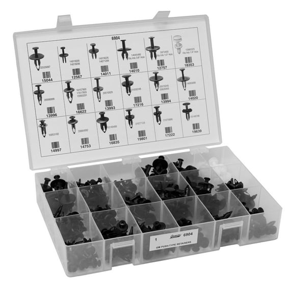 Auveco # 6904 GM Push-Type Retainers Quik-Select II Kit. Assortment. Qty 1.