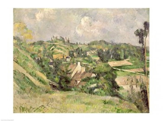 Auvers-sur-Oise seen from the Val Harme Canvas Art - Paul Cezanne (24 x 18)